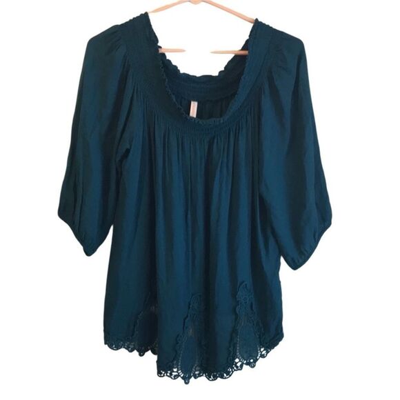 Xhilaration Teal On/Off Shoulder Blouse. Size X-Large. - Picture 1 of 11